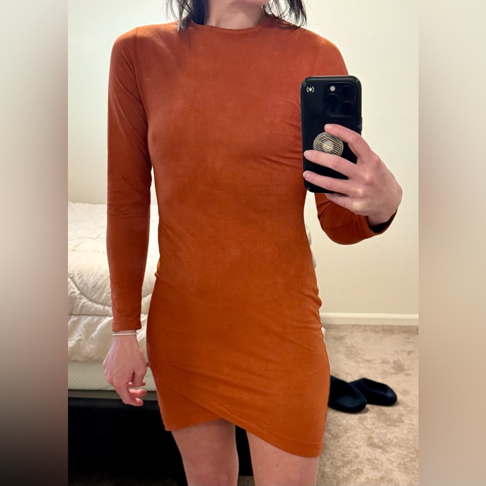Charlotte Russe Terracotta Long Sleeve Dress Size Small